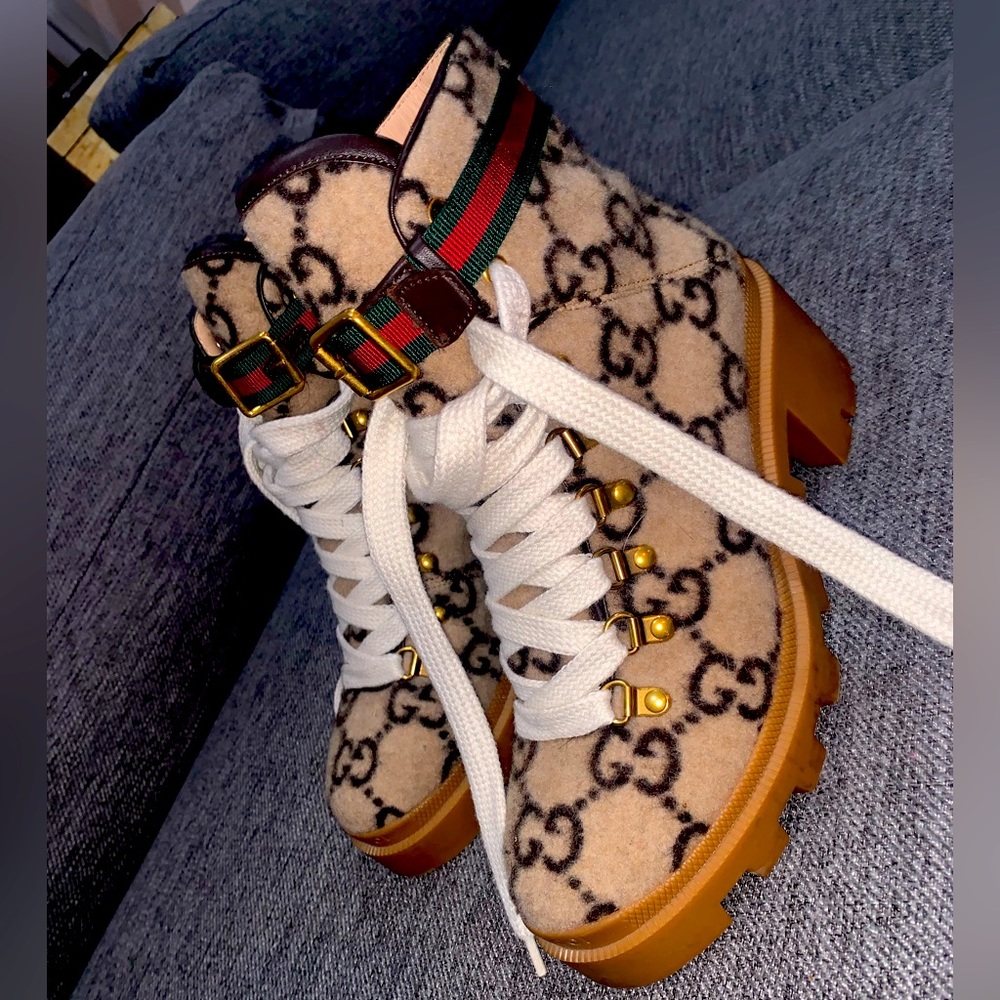 Gucci GG Wool Ankle Boots